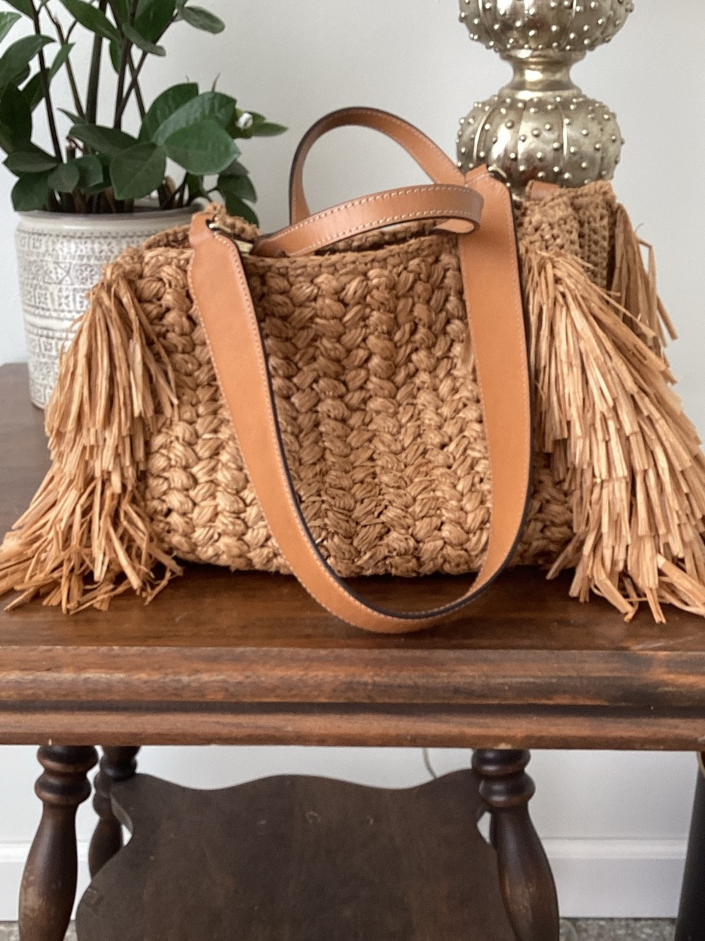 ETRO Raffia Fringe Tote Bag - Picture 3 of 5